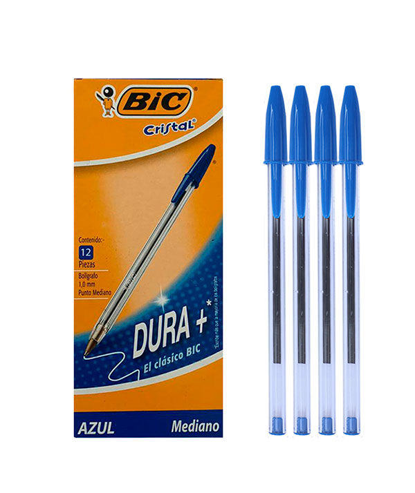 Bic Cristal Fine 872730 - Bolígrafo de tinta de aceite, punta redonda de  0,8 mm, color azul