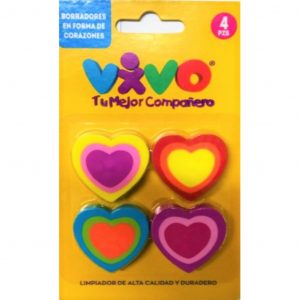 Borrador Corazones 4Pza
