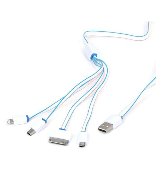 CABLE 4EN1 1M BLANC/AZUL OMEGA OUCK4WBL