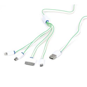 CABLE 4EN1 1M BLANC/VERDE OMEGA OUCK4WG